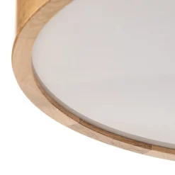 Loftlampe Cleo DR475, IP54, Ø 47,5 cm, egetræ, E27