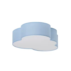 Loftlampe Cloud, blå, 63 cm lang, tekstil, sky, E27