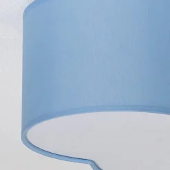 Loftlampe Cloud, blå, 43 cm lang, tekstil, sky, E27