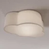 Loftlampe Cloud i tekstil, længde 41 cm, grå