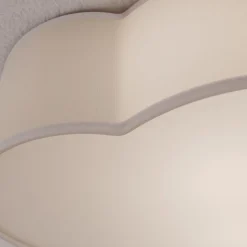 Loftlampe Cloud i tekstil, længde 41 cm, grå