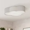 Loftlampe Cloud i tekstil, længde 62 cm, grå