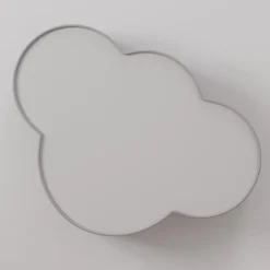 Loftlampe Cloud i tekstil, længde 62 cm, grå