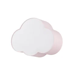 Loftlampe Cloud, lyserød, 43 cm lang, tekstil, sky, E27