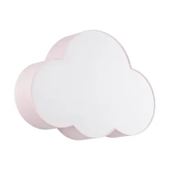 Loftlampe Cloud, lyserød, 63 cm lang, tekstil, sky, E27
