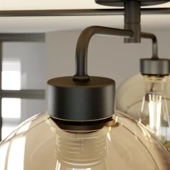 Loftlampe Cubus med 4 lyskilder klar/rav/grå