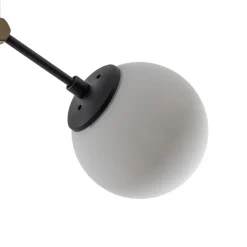 Loftlampe Damar, sort, glas, 2 lyskilder, længde 44 cm