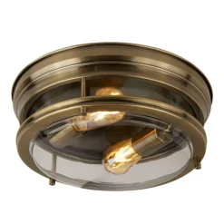 Loftlampe Edinburgh i antik messing