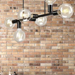 Loftlampe Eliza, 6 lyskilder, sort