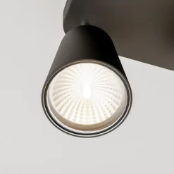 Loftlampe Eye Spot med 4 lyskilder, firkantet, sort