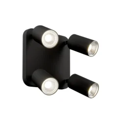 Loftlampe Eye Spot med 4 lyskilder, firkantet, sort