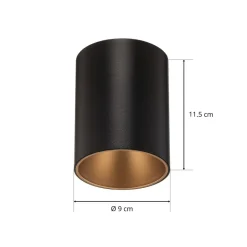 Loftlampe Eye Tone, sort/guld
