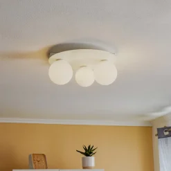 Loftlampe Firn, rund, 3 lyskilder, hvid