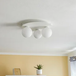 Loftlampe Firn, rund, 3 lyskilder, hvid