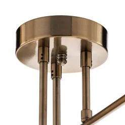 Loftlampe Flower 176, 6 lyskilder, guld antik