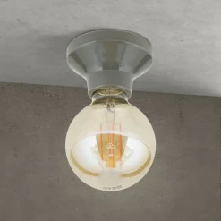 Loftlampe Frost, grå, keramik, E27