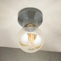 Loftlampe Frost, grå, keramik, E27