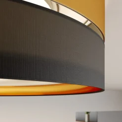 Loftlampe Hilton, sort/guld, Ø 60 cm