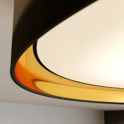 Loftlampe Hilton, sort/guld, Ø 60 cm