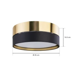 Loftlampe Hilton, sort/guld, Ø 45 cm