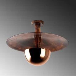 Loftlampe Kurt 13355, kobberfarvet, metal, Ø 48 cm