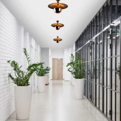 Loftlampe Kurt 13355, kobberfarvet, metal, Ø 48 cm