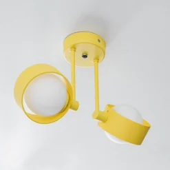 Loftlampe Mado i stål, gul, 2 lyskilder
