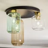 Loftlampe Marco Green, 3 lyskilder klar/grøn/brun