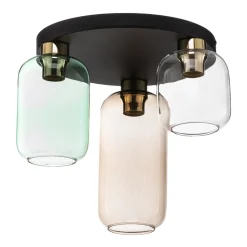 Loftlampe Marco Green, 3 lyskilder klar/grøn/brun