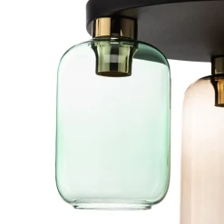 Loftlampe Marco Green, 3 lyskilder klar/grøn/brun