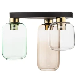 Loftlampe Marco Green, 3 lyskilder klar/grøn/brun