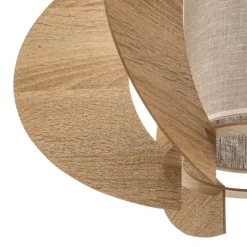 Loftlampe Modern C M med trælameller Ø 50 cm