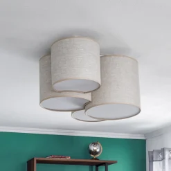 Loftlampe Mona Nature, 4 lyskilder, naturfarvet hør