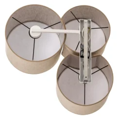 Loftlampe Mona Nature, 3 lyskilder, naturfarvet linned