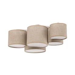 Loftlampe Mona Nature, 5 lyskilder, naturfarvet linned