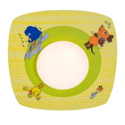 Loftlampe mus, gul, Ø 58 cm, træ