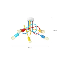 Loftlampe Oxford med 5 lyskilder, farvet