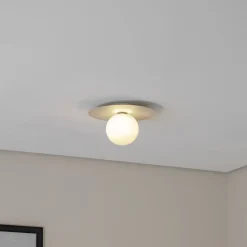 Loftlampe Pixie, beige, glas, Ø 25 cm, kugle, G9