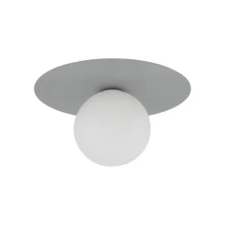 Loftlampe Pixie, grå, glas, Ø 25 cm, kugle, G9