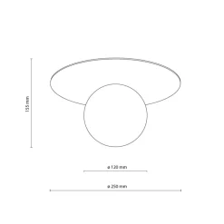 Loftlampe Pixie, grå, glas, Ø 25 cm, kugle, G9