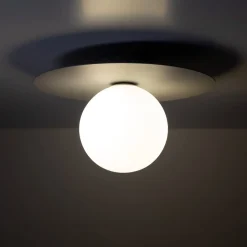 Loftlampe Pixie, grå, glas, Ø 25 cm, kugle, G9