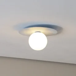 Loftlampe Pixie, lyseblå, glas, Ø 25 cm, kugle, G9