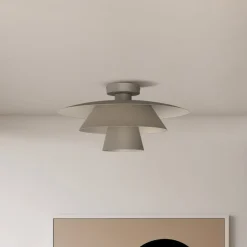 Loftlampe Plato, beige, metal, Ø 38 cm, E27