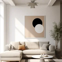 Loftlampe Plato, beige, metal, Ø 38 cm, E27