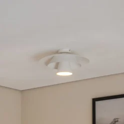 Loftlampe Plato, hvid, metal, Ø 38 cm, E27