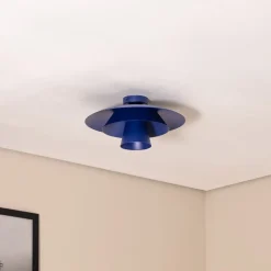 Loftlampe Plato, mørkeblå, metal, Ø 38 cm, E27