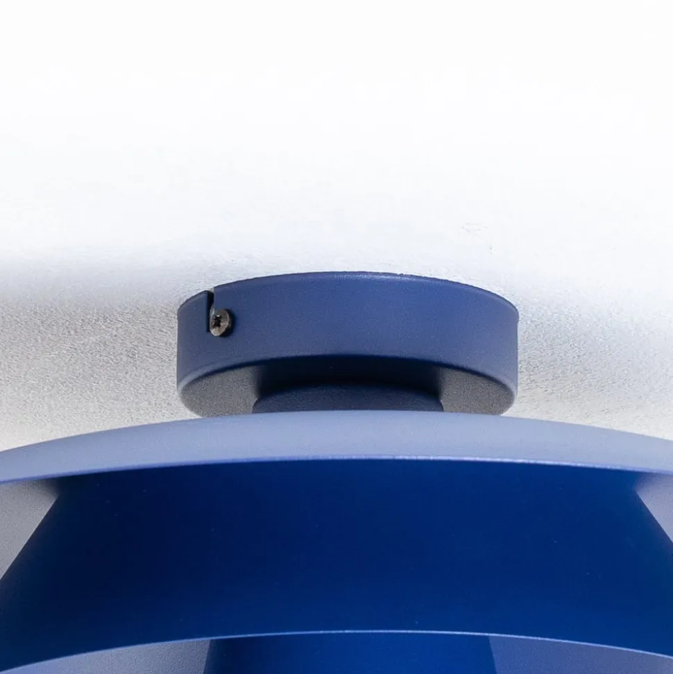 Loftlampe Plato, mørkeblå, metal, Ø 38 cm, E27