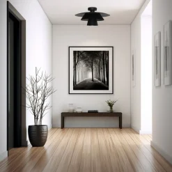 Loftlampe Plato, sort, metal, Ø 38 cm, E27