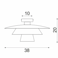 Loftlampe Plato, sort, metal, Ø 38 cm, E27