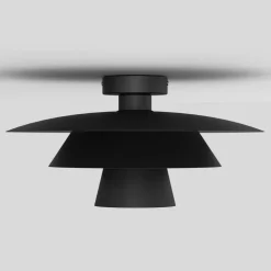 Loftlampe Plato, sort, metal, Ø 38 cm, E27